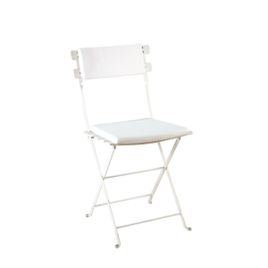Trocadero White Chair with White Seat Pad and Back