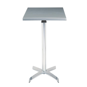 Square Steel Poseur Table Grey 60 X 60 X 111 cm