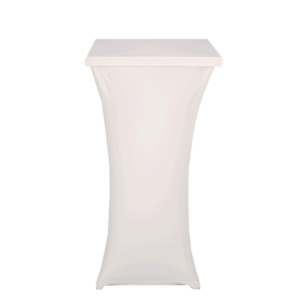 Square Steel Poseur Table with White Cover 60 X 60 H 111 cm