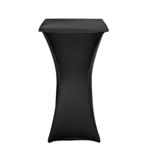 Square Steel Poseur Table with Black Cover 60 X 60 cm H 111 cm