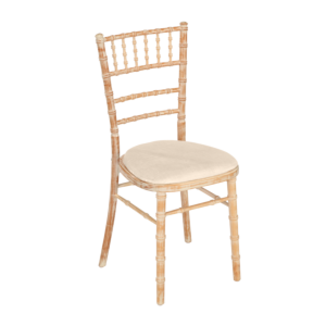 Bamboo Chair in Limewash with Ecru Seat Pad