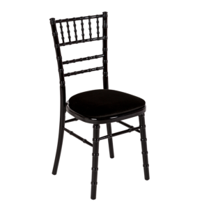 Bamboo Chair in Black with Black Velvet Seat Pad