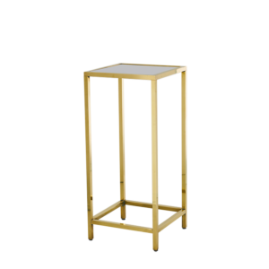 Unico Square Poseur Table with Gold Frame and Coloured Top