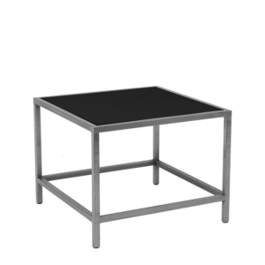 Unico Square Coffee Table - Stainless Steel Frame - Black Top