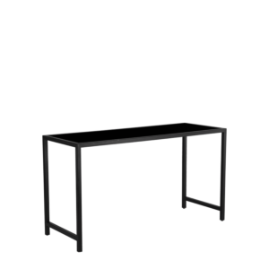 Unico Rectangular Poseur Table with Black Frame and Black Top