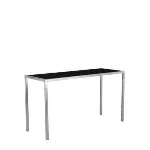 Unico Rectangular Poseur  - Stainless Steel Frame - Black Top