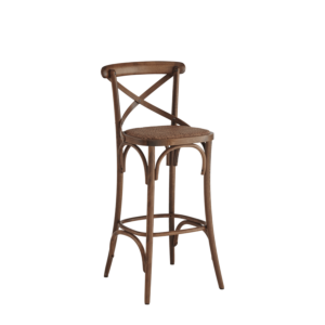 Coco Bar Stool in Natural with Cane Work Seat Pad