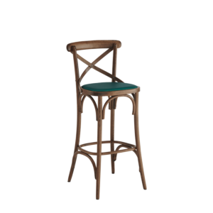 Coco Bar Stool in Natural with Emerald Seat Pad