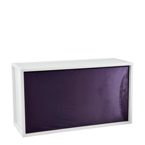 Unico Bar with White Frame and Purple Upholstered Front