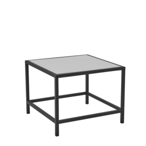 Unico Square Coffee Table with Black Frame and White Top