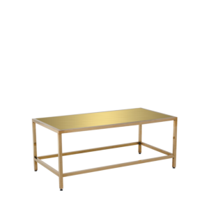 Unico Rectangular Coffee Table with Gold Frame and Gold Top