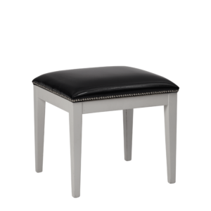 Divano Ottoman in White with Black Seat Pad