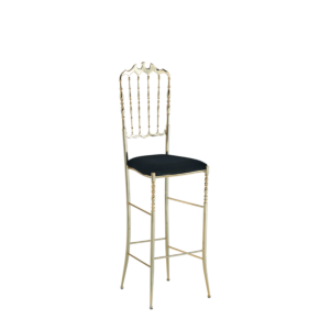 Napoleon Bar Stool in Gold with Black Seat Pad