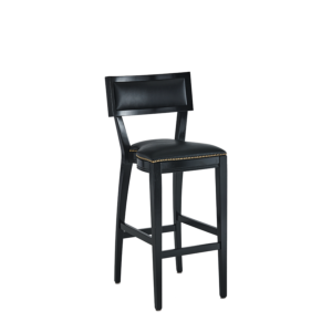The Bogart Bar Stool in Black with Black Seat Pad
