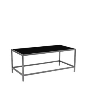 Unico Rectangular Coffee Table - Steel Frame - Black Top