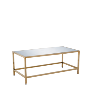 Unico Rectangular Coffee Table with Gold Frame and Silver Top