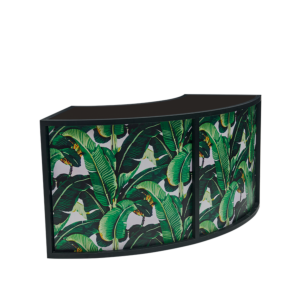Unico Curved Bar with Black Frame and Palm Leaf Front