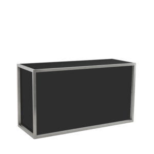Unico Rectangular Bar with Stainless Steel Frame and Black Panels