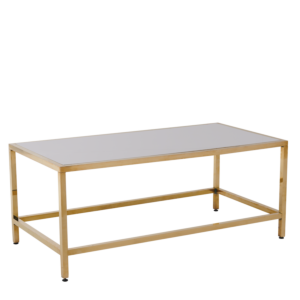 Unico Rectangular Coffee Table with Gold Frame and Coloured Top