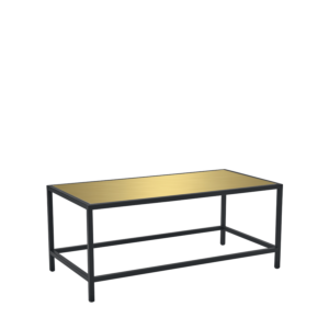 Unico Rectangular Coffee Table with Black Frame and Gold Top