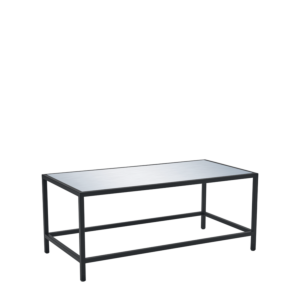 Unico Rectangular Coffee Table with Black Frame and Silver Top