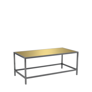 Unico Rectangular Coffee Table - Stainless Steel Frame - Gold Top