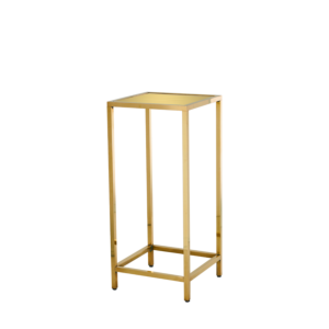 Unico Square Poseur Table with Gold Frame and Gold Top