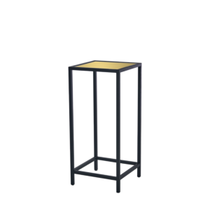 Unico Square Poseur Table with Black Frame and Gold Top