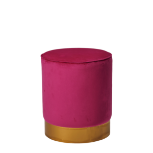 Hollywood Ottoman in Bubblegum Velvet