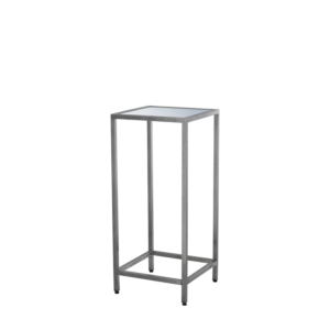 Unico Square Poseur Table - Stainless Steel Frame - Silver Top