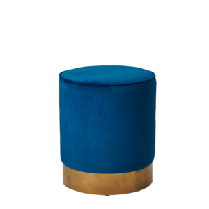 Hollywood Ottoman in Cinderella Blue Velvet
