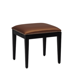 Divano Ottoman in Black with Copper Seat Pad