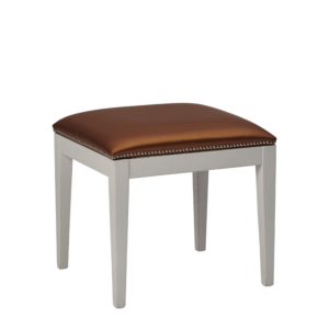 Divano Ottoman in White with Copper Seat Pad