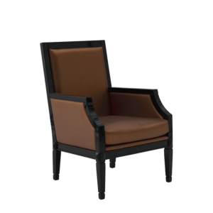 Havana Armchair in Black with Copper Seat Pad