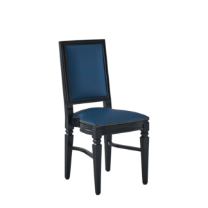 CKC Chair in Black with Cornflower Blue Seat Pad