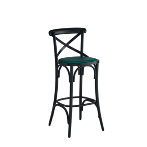 Coco Bar Stool in Black with Emerald Seat Pad