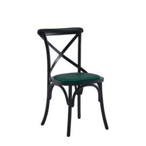 Coco Chair in Black with Emerald Seat Pad