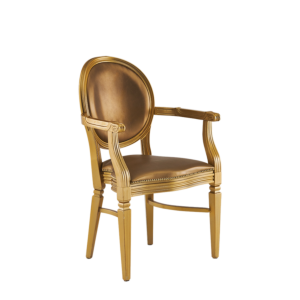 Chandelle Armchair in Gold with Gold Seat Pad