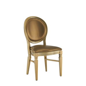 Chandelle Chair in Gold with Gold Seat Pad