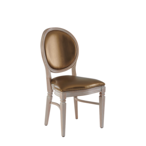 Chandelle Chair in Ivory with Gold Seat Pad