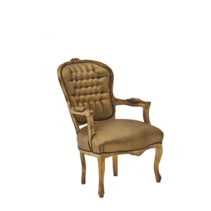 Louis Armchair in Gold with Gold Gilt Seat Pad