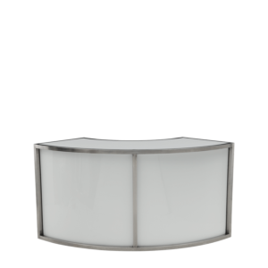 Unico Curved Bar with Stainless Steel Frame and Coloured Panels