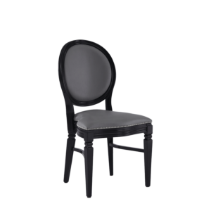 Chandelle Chair in Black with Grey Seat Pad