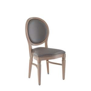 Chandelle Chair in Ivory with Grey Seat Pad