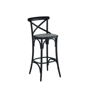 Coco Bar Stool in Black with Grey Seat Pad