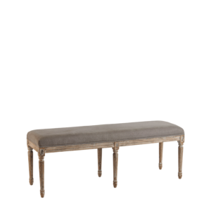Paris Bench with Oak Frame in Grey Linen