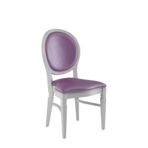 Chandelle Chair in White with Icy Pink Seat Pad