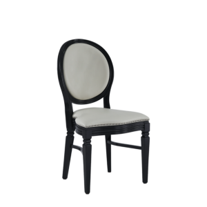 Chandelle Chair in Black with Ivory Seat Pad
