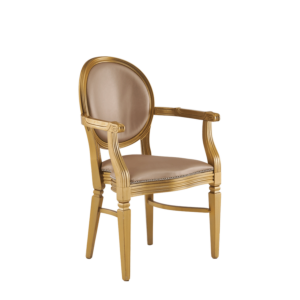 Chandelle Armchair in Gold with Latte Seat Pad