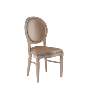 Chandelle Chair in Ivory with Latte Seat Pad